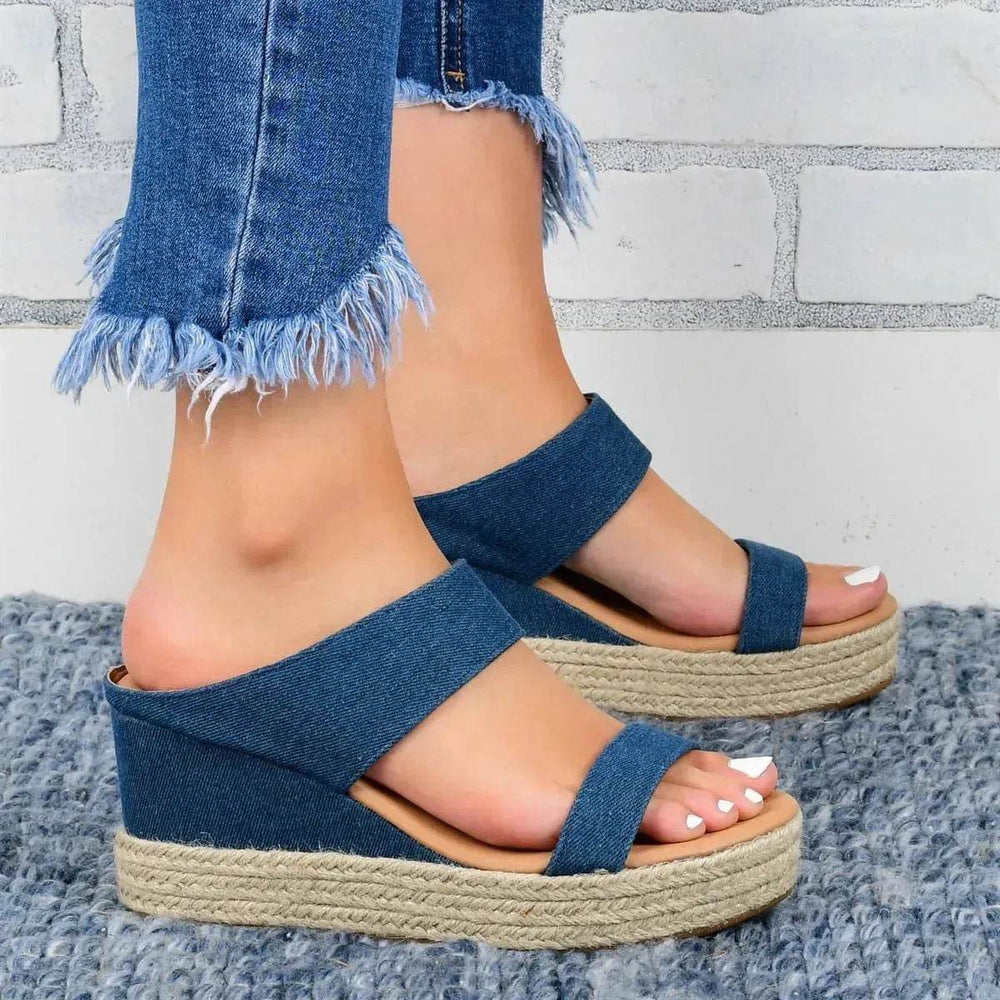 Casual High Wedge heel Slide on Slippers for women - EX-STOCK Canada