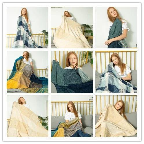 Blanket Sofa Blanket Fleece Blanket Plush Leisure Blanket Literary Cover Blanket EX-STOCK Canada