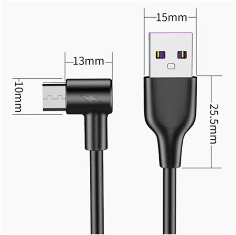 Data Cable 5A Fast Charging Elbow Charging Cable for Mobile Phone - EX-STOCK Canada