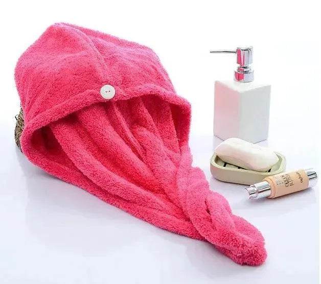 Women's Microfiber Hair Dryer Cap Absorbent Hair Towel. - EX-STOCK Canada