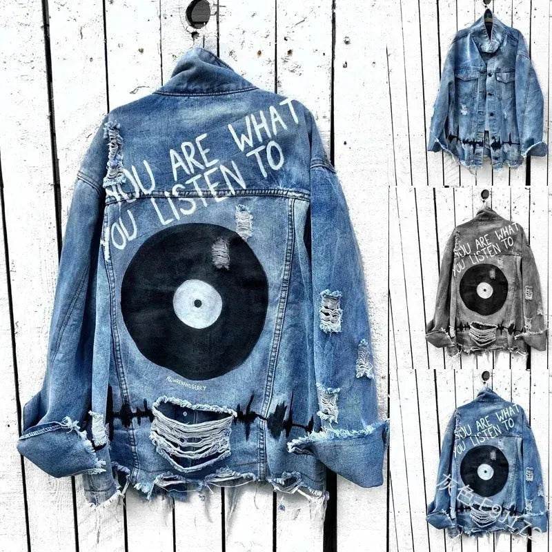 Women Y2K Denim Jeans Ripped Jacket - EX-STOCK Canada