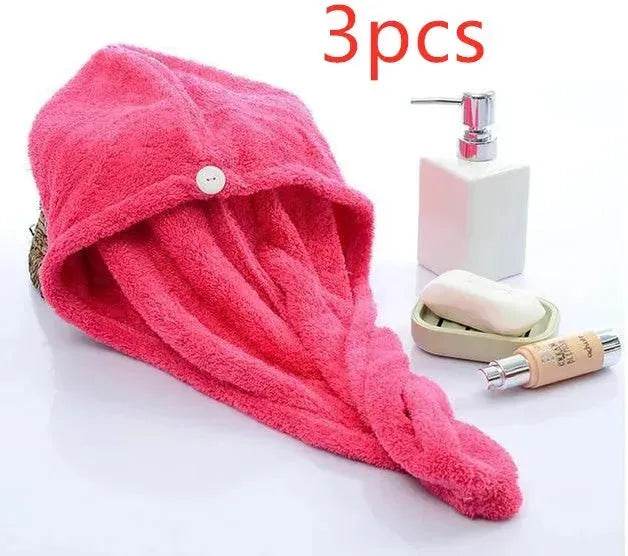 Women's Microfiber Hair Dryer Cap Absorbent Hair Towel. - EX-STOCK Canada