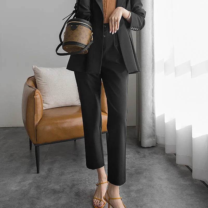 Petal Type Temperament High Waist Business Office Workwear Formal Trouser Pant Women - EX-STOCK Canada