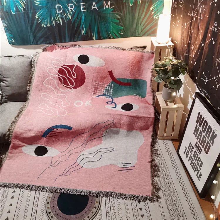 Leisure Blanket Line Blanket Creative Personality Art Blanket Cover Blanket Sofa Blanket EX-STOCK Canada