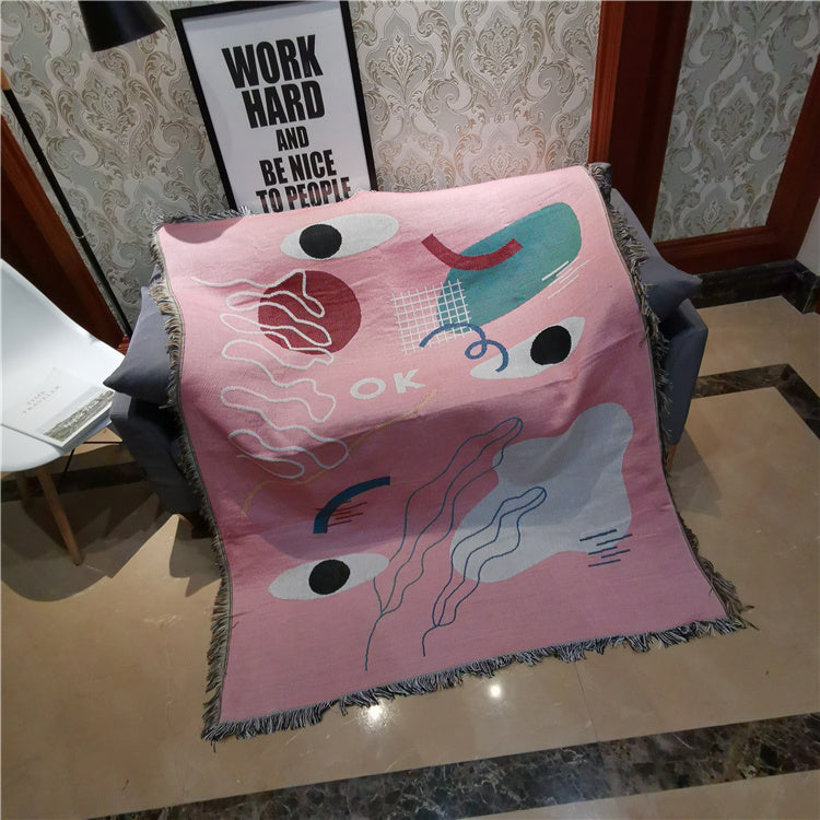Leisure Blanket Line Blanket Creative Personality Art Blanket Cover Blanket Sofa Blanket EX-STOCK Canada