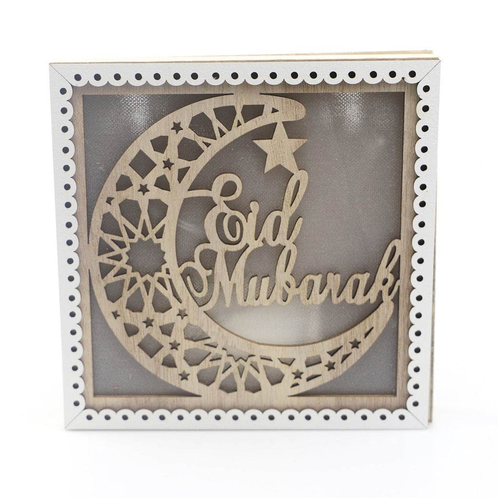 Wooden Eid Mubarak Ramadan Gulbang Square Decoration Crafts Ornaments - EX-STOCK Canada