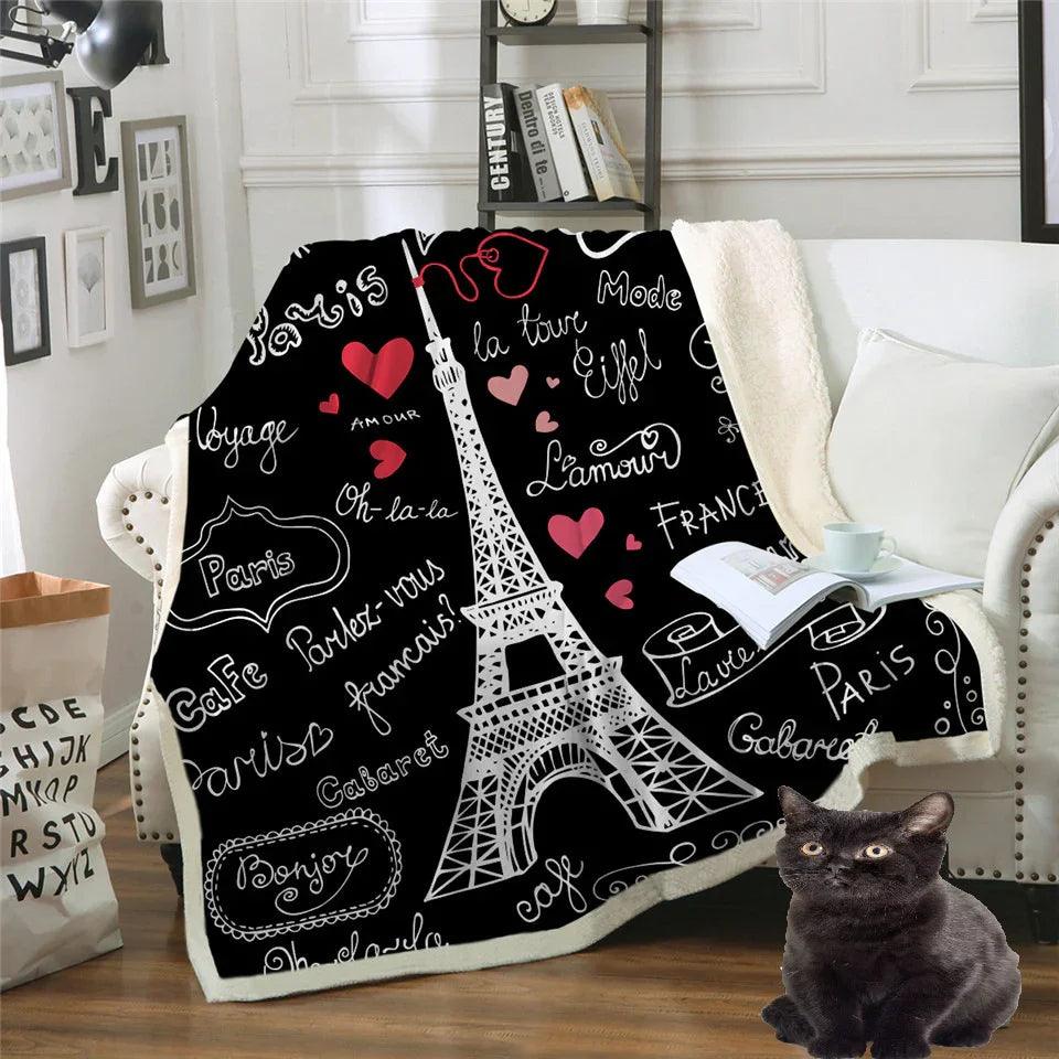 Printed Cotton Fleece Blanket, Sofa Cover Blanket, Lazy Blanket EX-STOCK Canada