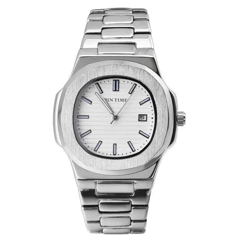 Quartz Watch Calendar Waterproof Luminous Steel Band Watch - EX-STOCK Canada
