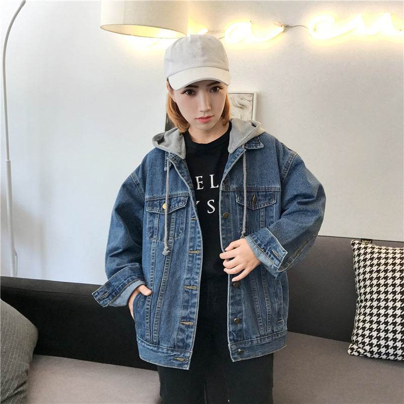 Casual Plain Oversized Hoodie Denim Jacket Unisex - EX-STOCK Canada