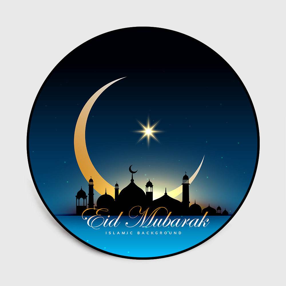 Islamic Ramadan Festival Moon Camel Church Round Living Room Bedroom Floor Mat Carpet - EX-STOCK Canada