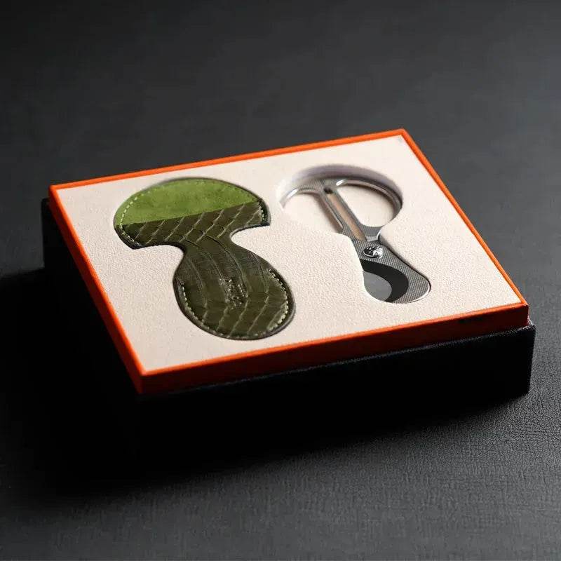 Cubinski Stainless Steel Sharp Cigar Scissors Leather Protective sleeve case - EX-STOCK Canada