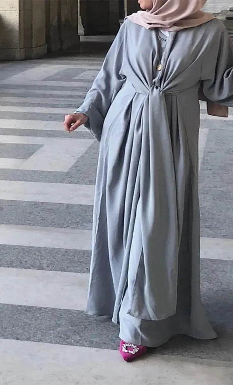 Fashion Plain Abaya dress for ArabMiddle East Dubai Arab Turkey Women Ramadan Eid Jalabiya for Women - EX-STOCK Canada