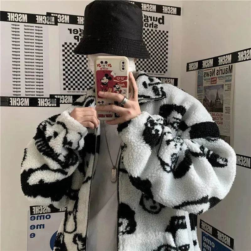 New Autumn Winter Casual White Zip up Plush Cardigan Sweater Unisex - EX-STOCK Canada