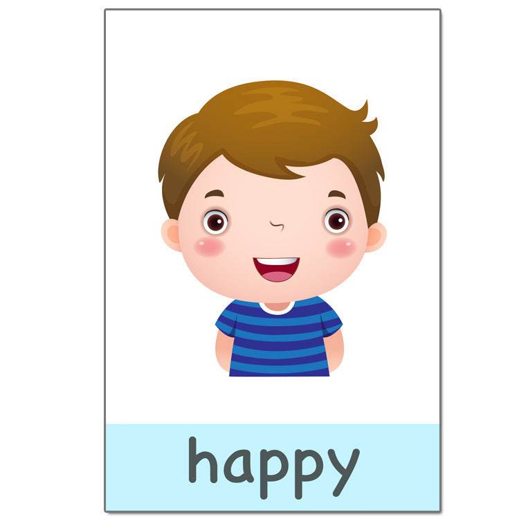 14 pcs Kids Learning Emotions Cognitive Flash Cards - EX-STOCK Canada