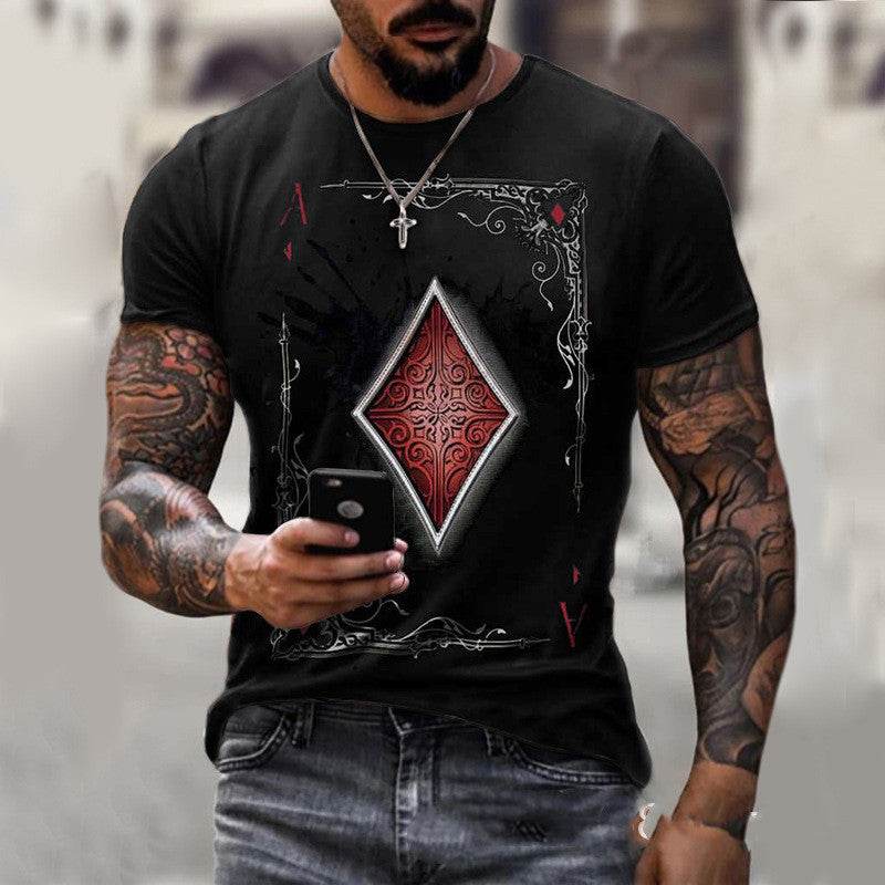 Playing Card Printing Men's T-Shirt Top - EX-STOCK Canada