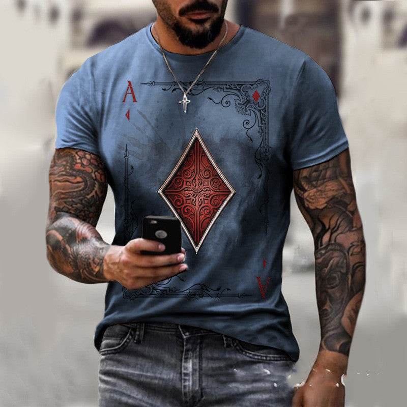 Playing Card Printing Men's T-Shirt Top - EX-STOCK Canada