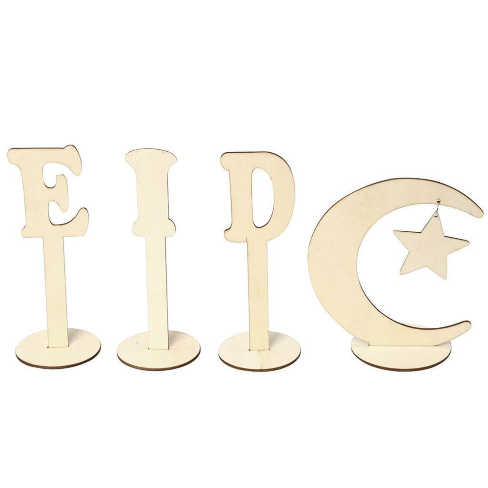 Muslim Eid Al-Fitr Decoration Craft Gifts Eid Mubarak Ramadan Wooden Ornaments - EX-STOCK Canada