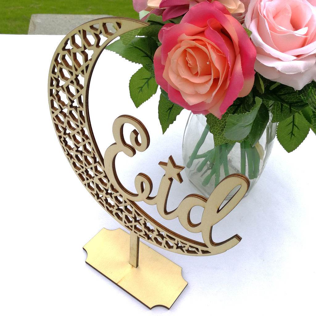 Muslim Eid Al-Fitr Decoration Craft Gifts Eid Mubarak Ramadan Wooden Ornaments - EX-STOCK Canada