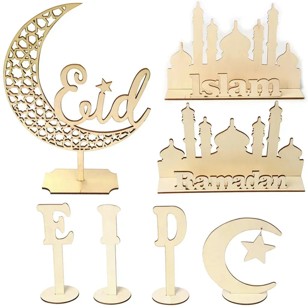 Muslim Eid Al-Fitr Decoration Crafts Crafts Eid Mubarak Ramadan Ornements en bois