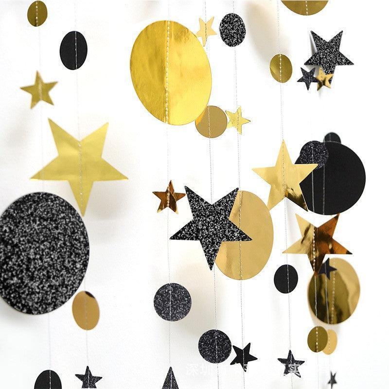 Eid Muabrak Decoration 4M Gold Black Paper Garland - EX-STOCK Canada