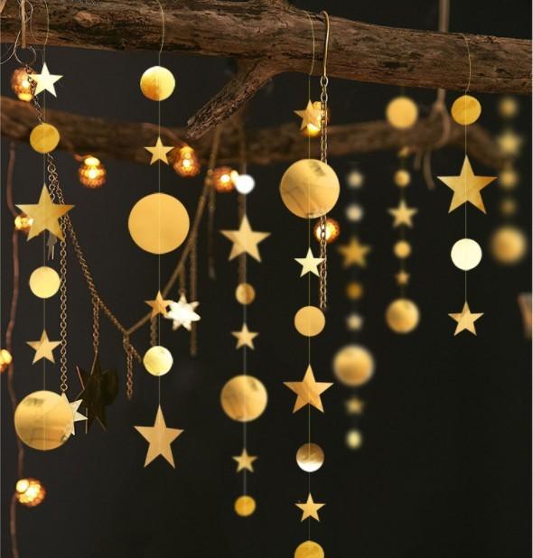 Eid Muabrak Decoration 4M Gold Black Paper Garland - EX-STOCK Canada