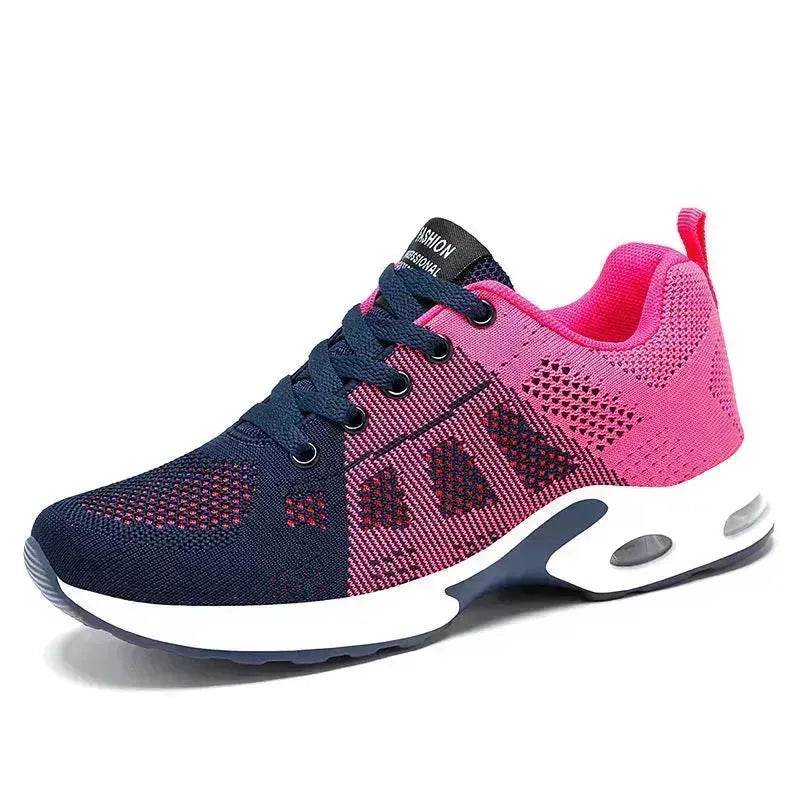 Casual Shoes Breathable Lightweight Mother Shoes Lace-up Cushioned Sneakers for Women - EX-STOCK Canada