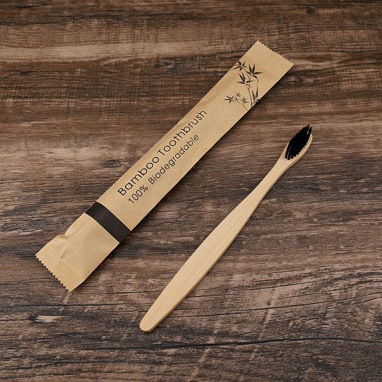 Flat Bamboo Toothbrush Kraft Paper Bag Toothbrush - EX-STOCK Canada