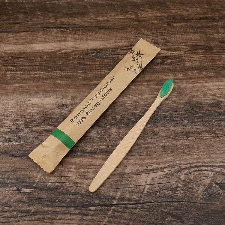 Flat Bamboo Toothbrush Kraft Paper Bag Toothbrush - EX-STOCK Canada