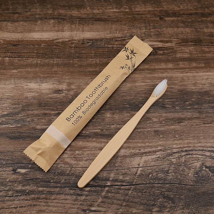 Flat Bamboo Toothbrush Kraft Paper Bag Toothbrush - EX-STOCK Canada