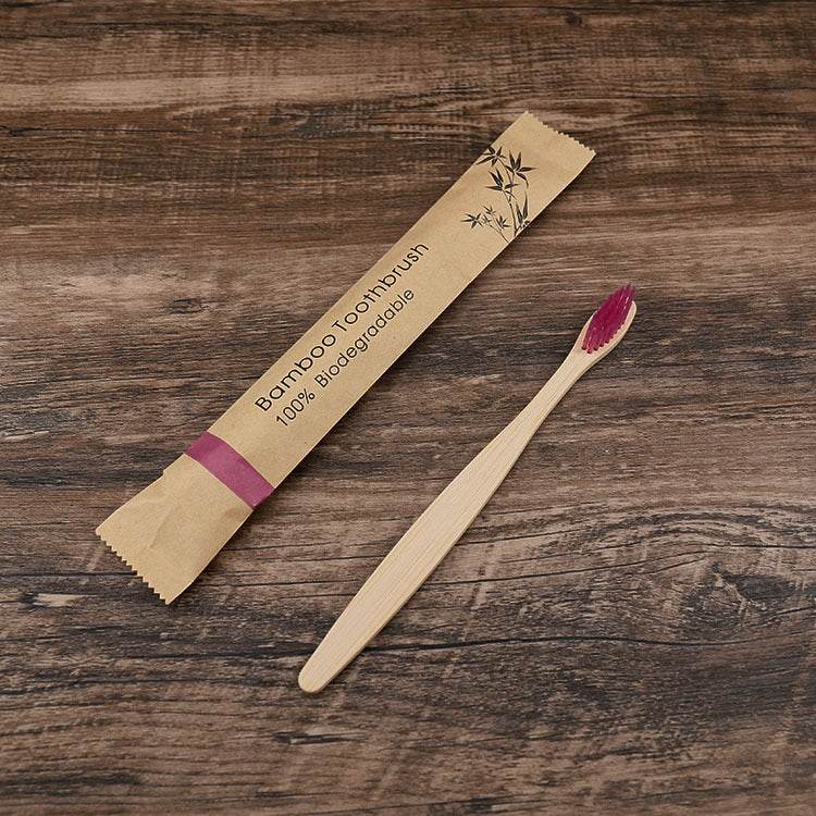 Flat Bamboo Toothbrush Kraft Paper Bag Toothbrush - EX-STOCK Canada