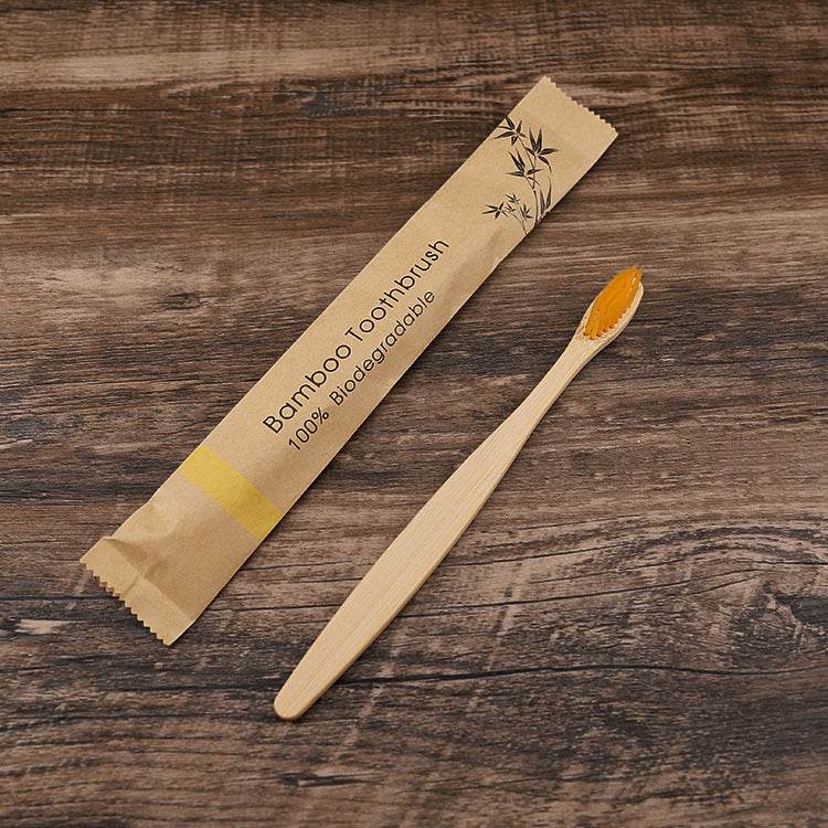 Flat Bamboo Toothbrush Kraft Paper Bag Toothbrush - EX-STOCK Canada