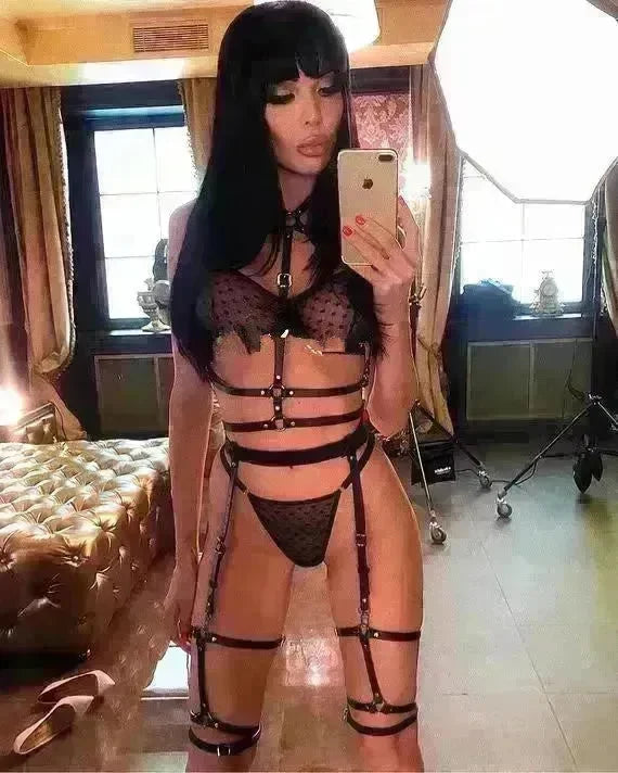 CKMORLS Charming Body Chest Harness Women Leather Chest Strap Gothic Garter Belt Adjustable Body Bdsm Erotic Lingerie BDSM Bondage Restraint - EX-STOCK CANADA