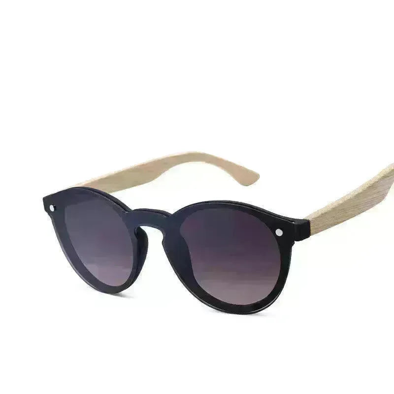 Occhiali da sole unisex film a colori occhiali da sole in legno rotondo in bambù retrò per uomini e donne
