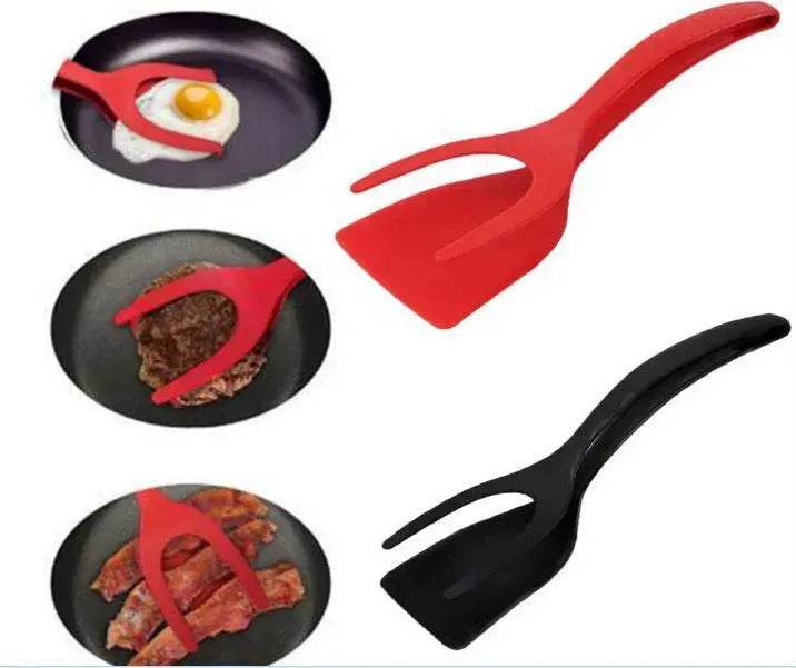 2 in 1 Silicone Omelette Pancake Spatulas and tong - EX-STOCK Canada