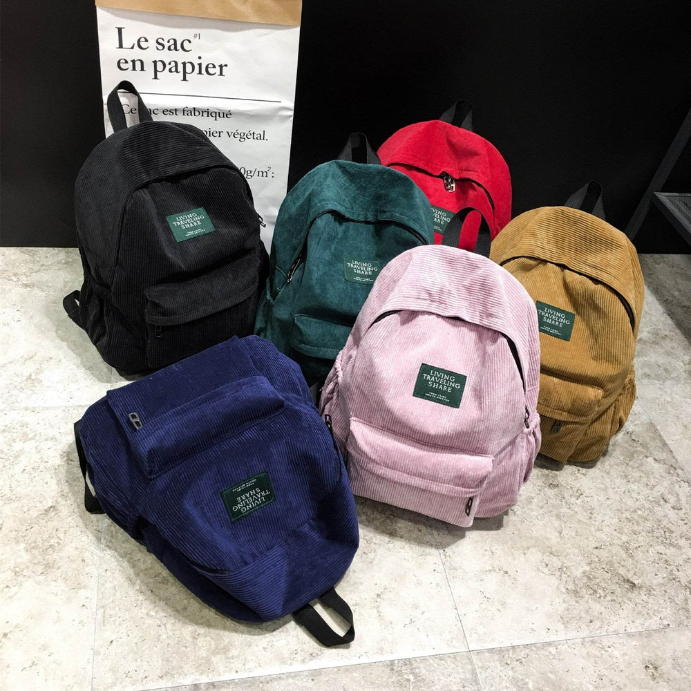 Mini School Bag Corduroy Small Canvas Backpack - EX-STOCK Canada