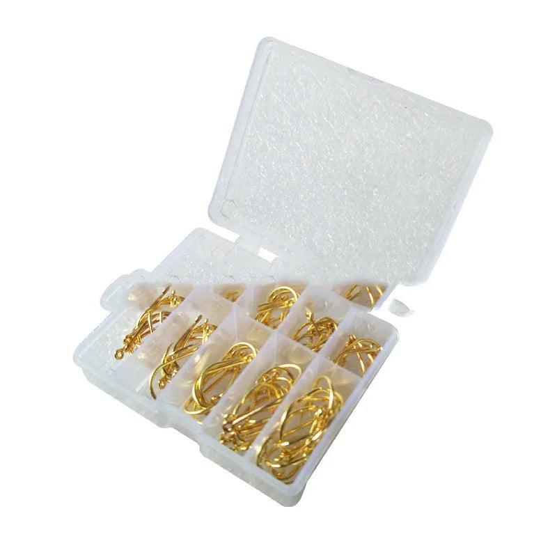 Amo da Pesca Confezionato 100 Pezzi Di Tubo Con Amo Ise Ni 3-12 Con Ardiglione, Piccoli Accessori Forati Oro E NeroEX-STOCK Canada