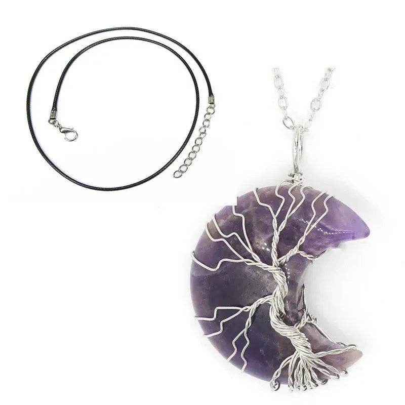 Natural Crystal Moon Pendant for Men and Women - EX-STOCK Canada