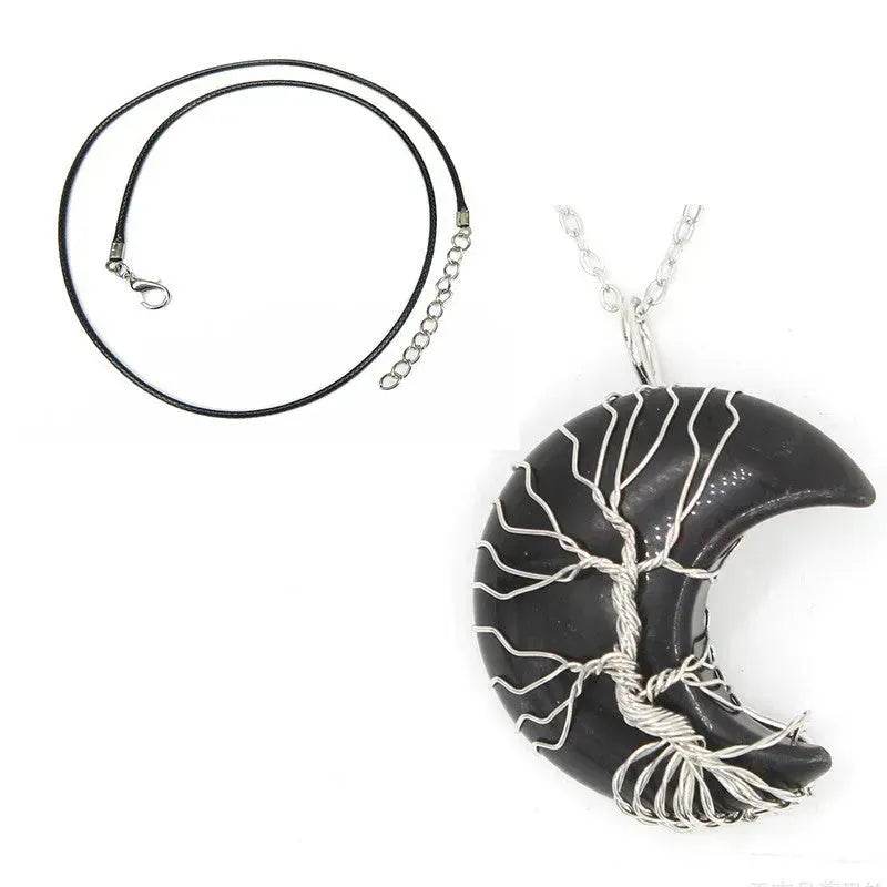 Natural Crystal Moon Pendant for Men and Women - EX-STOCK Canada