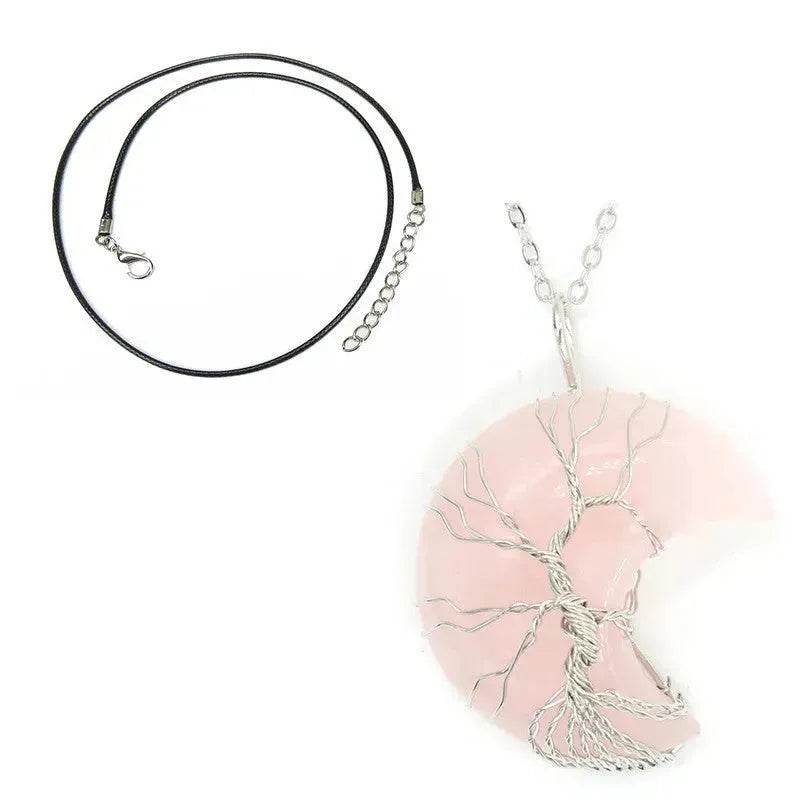 Natural Crystal Moon Pendant for Men and Women - EX-STOCK Canada