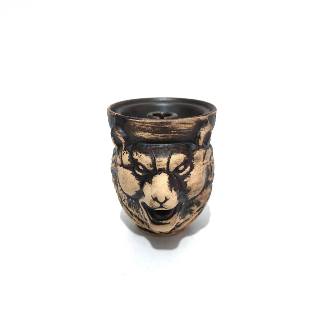 Arabic Hookah Accessories Large Animal Skull Pattern Ceramic Smoke Pot - EX-STOCK CANADA