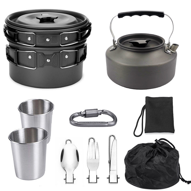 Aluminum camping cookware set – product view 5