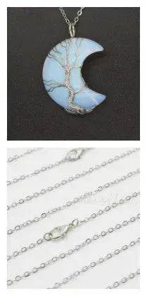 Natural Crystal Moon Pendant for Men and Women - EX-STOCK Canada