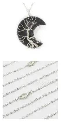 Natural Crystal Moon Pendant for Men and Women - EX-STOCK Canada