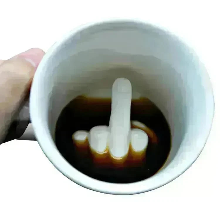 Character Ceramic Middle Finger Cup Coffee Cup With Middle Finger Up EX-STOCK