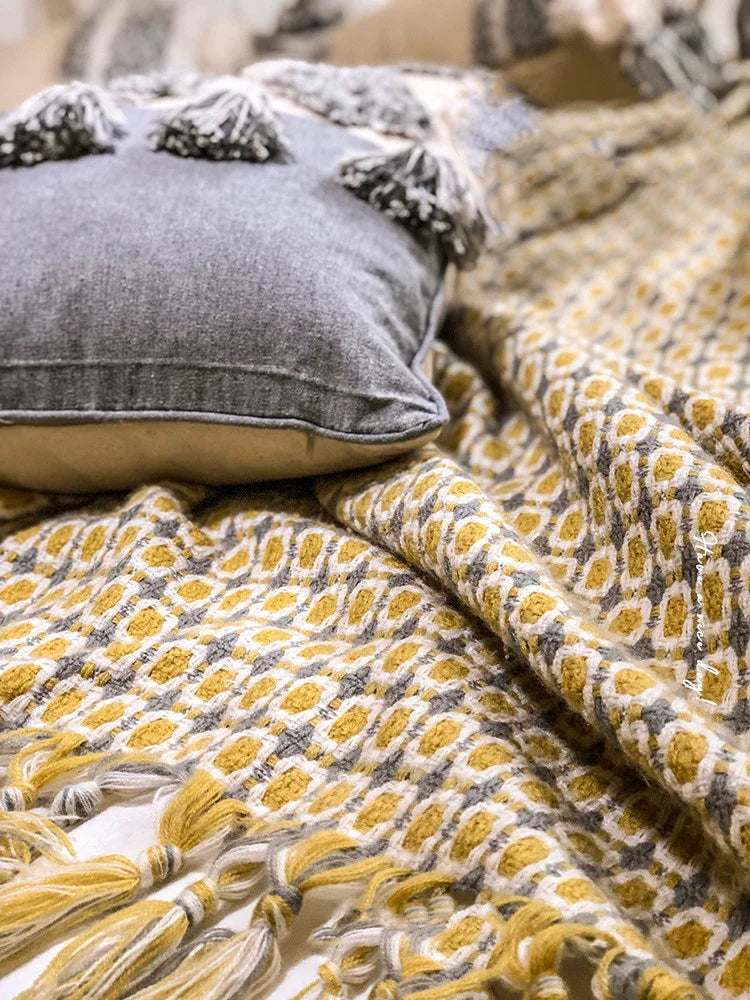 Sofa Blanket Cover Blanket Knitted Tassel Single Nap Blanket Batch Blanket EX-STOCK Canada