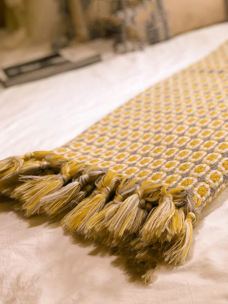 Sofa Blanket Cover Blanket Knitted Tassel Single Nap Blanket Batch Blanket EX-STOCK Canada