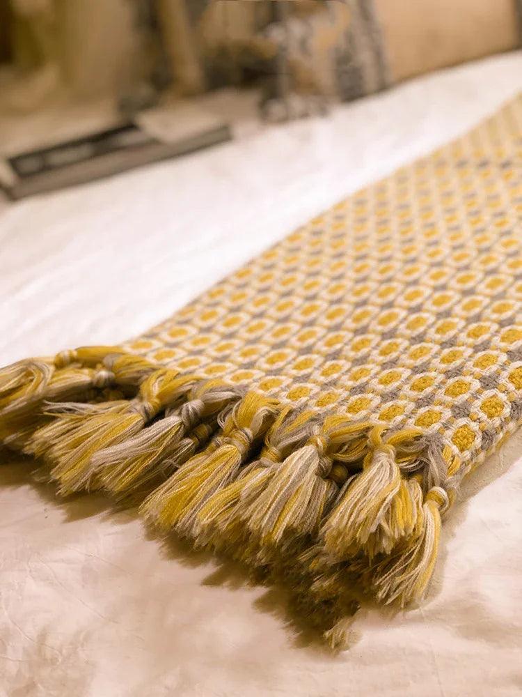 Sofa Blanket Cover Blanket Knitted Tassel Single Nap Blanket Batch Blanket EX-STOCK Canada