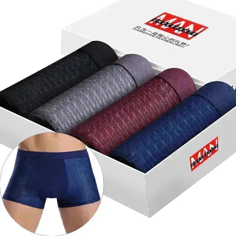 Boxed 4pcs Lot Sky Hero Herren Boxer Brief Unterwäsche kurze Hosenmänner