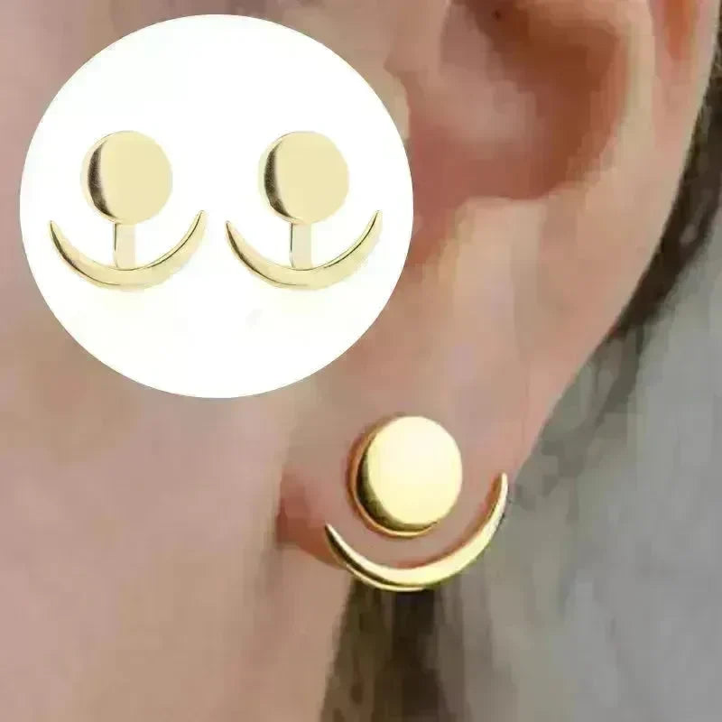 Women's Gold and Silver Stud Earrings - EX-STOCK CANADA