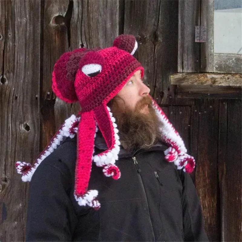Handmade Knitted Crotchet Octopus Headgear for Men and Women - EX-STOCK Canada